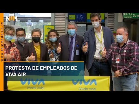Protestas de empleado de Viva Air - Telemedellín