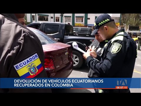 Colombia entrega cuatro vehículos reportados como robados a Policía de Ecuador