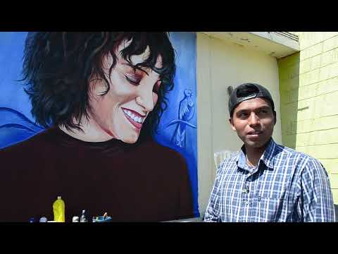 Pintan murales con rostros de artistas guatemaltecos