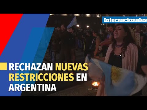 Protestan en Buenos Aires contra medidas ante segunda ola de covid