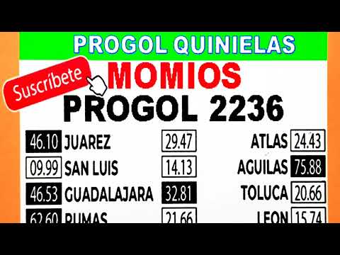 Momios Progol 2236 | Progol Revancha 2236 Momios | Progol 2236 Momios  | #progol2236