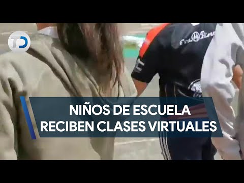 Niños de la escuela los Ángeles en Goicoechea reciben clases virtuales