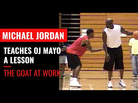 Michael Jordan vs OJ Mayo - larrybrownsports.com MJ teaches the kid a lesson at basketball camp