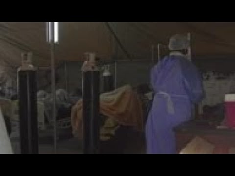 Improvised tents in Pretoria Hospital amid new spike