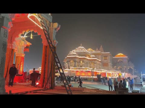 Final preps underway in India's holy city of Ayodhya ahead of opening of controversial Hindu temple