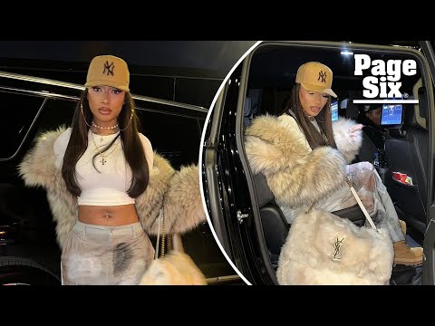 Megan Thee Stallion carries $7,200 Saint Laurent fur bag courtside at Celtics-Bulls game