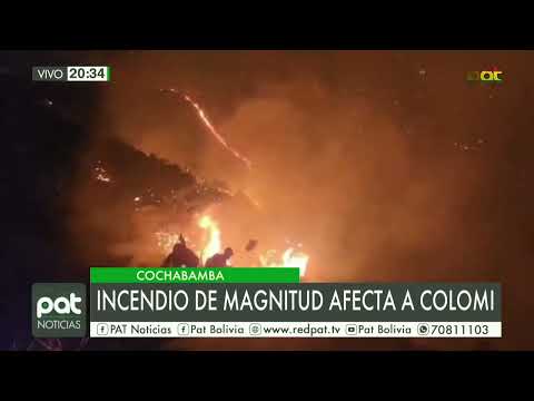 Incendio de gran magnitud en Cochabamba afecta a Colomi
