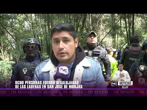 Ocho personas fueron desalojadas de las laderas en San José de Monjas
