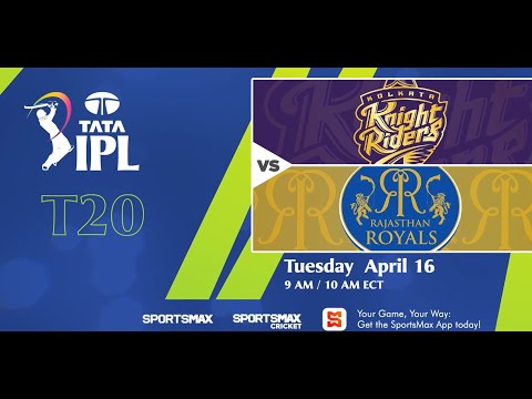 Watch IPL Knight Riders vs Rajasthan Royals | Tue.  April.16 | on SMax, SportsMax Cricket and App