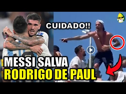 Lionel Messi SALVA a Rodrigo De Paul de una CAIDA | lionel mess se preocupa por su compañero de paul