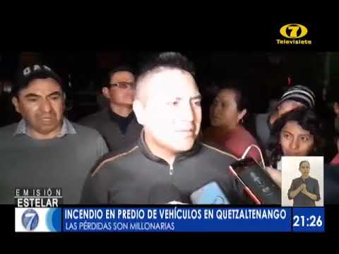 Incendio en predio de vehículos en Quetzaltenango