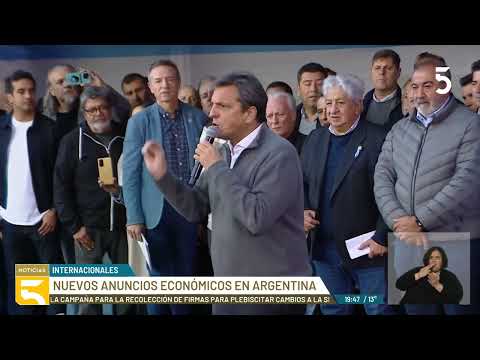 Anuncio del ministro argentino de Economía, Sergio Massa, en plena campaña electoral