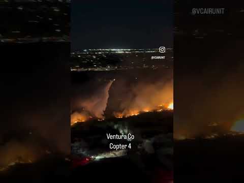 Fuego de California helicóptero pasa por Aventura #californiawildfires #californiafire