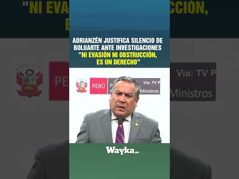 Premier Adrianzén justifica el silencio de Boluarte durante las investigaciones en su contra