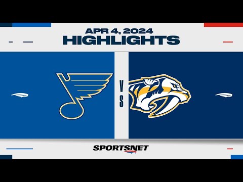 NHL Highlights | Blues vs. Predators - April 4, 2024