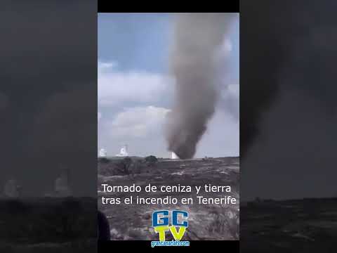 Tornado de ceniza y tierra tras el incendio en Tenerife #shorts