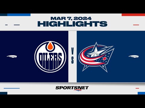 NHL Highlights | Oilers vs. Blue Jackets - March 7, 2024