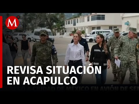 Claudia Sheinbaum visita Acapulco para revisar los daños del huracán 'John'