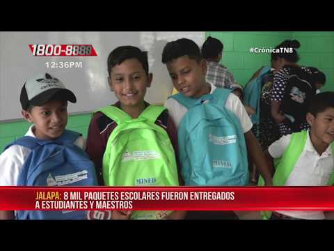 Comunidad educativa recibió maletines y paquetes escolares en Jalapa - Nicaragua
