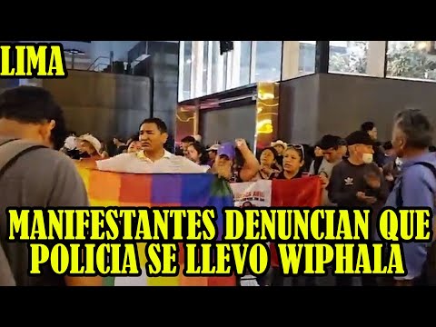 MANIFESTANTES RECH4ZAN ACTUAR DE LA POLICIA EN LA CAPITAL PERUANA...
