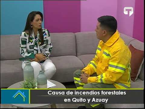 Causa de incendios forestales en Quito y Azuay