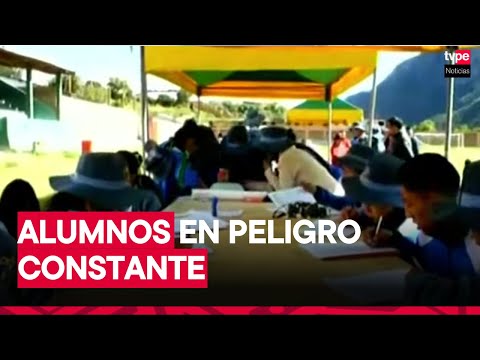 Ayacucho: reubican a estudiantes que estudiaban cerca a un abismo