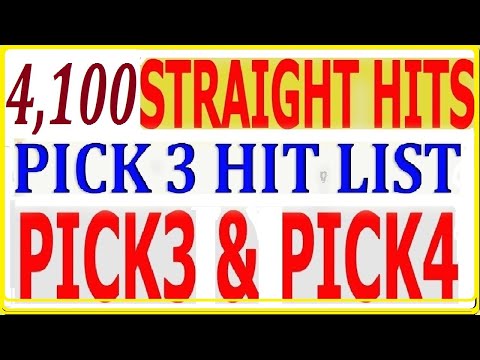 Pick 3 & Pick 4 Lottery 4,100 Straight Hits this Week!