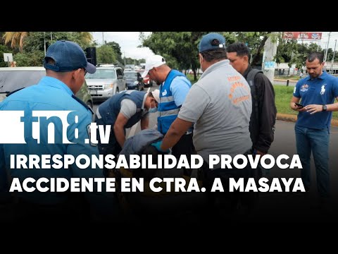«Tirarse» carriles en la Carretera Managua-Masaya provoca accidente - Nicaragua