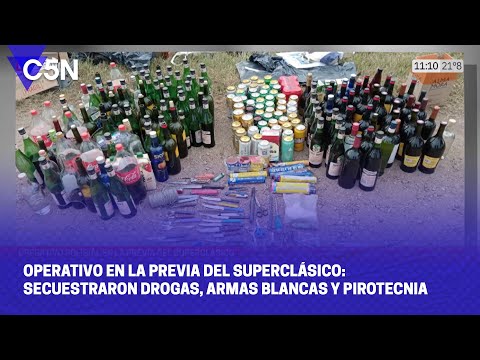 OPERATIVO en la PREVIA del SUPERCLÁSICO: SECUESTRARON DROGAS, ARMAS BLANCAS y PIROTECNIA