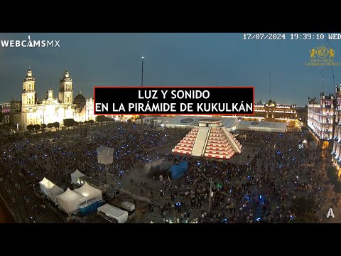 ? #CDMX | ((AHORA)) ¡Comienza luz y sonido en Pirámide de Kukulkán! #Zócalo #EnVivo