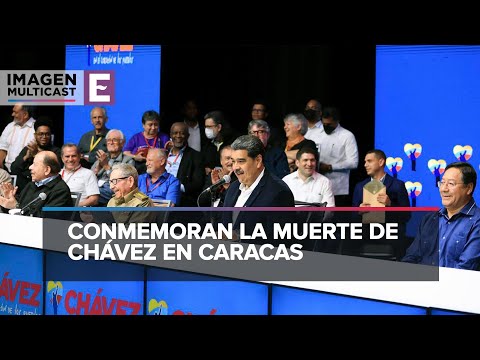 Daniel Ortega, Raúl Castro y Rafael Correa conmemoran la muerte de Chávez en Caracas