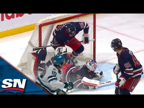 Jets Mark Scheifele Keeps Sharks Scoreless With Desperation Shin Pad Save