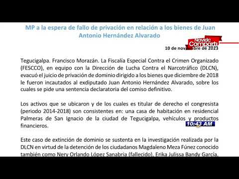 MP a la espera de fallo de privación en relación a los bienes de Juan Antonio Hernández Alvarado