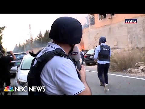 TV crew captures moment airstrike hits near convoy in southern Lebanon