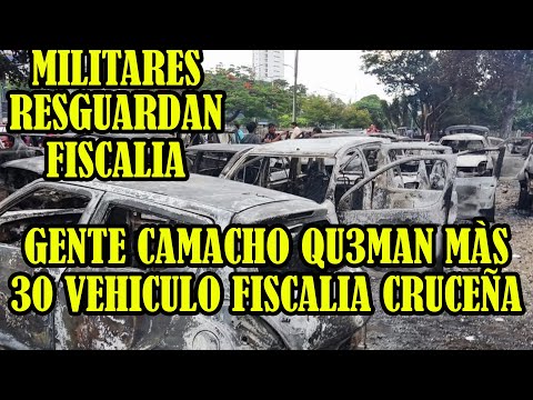 FISCALIA DE SANTA CRUZ C4PTURAN DOS PERSONAS QUE PARTICIPARON EN QU3MA DE SUS INSTALACIONES..