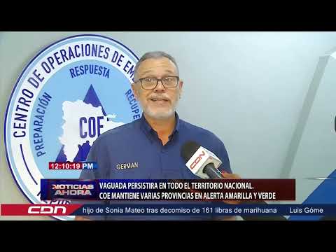 Vaguada persiste en todo el territorio nacional  COE mantiene varias provincias en alerta