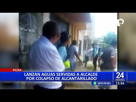Piura: Arrojan agua de desagüe a alcalde del distrito de Querecotillo