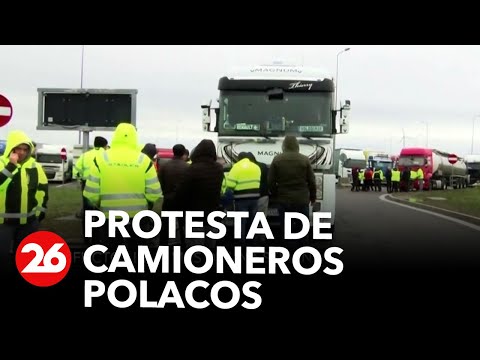 Protesta de camioneros polacos