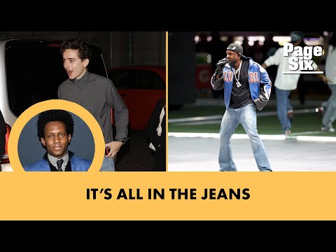 Kendrick Lamar’s viral Super Bowl jeans were originally pulled for Timothée Chalamet