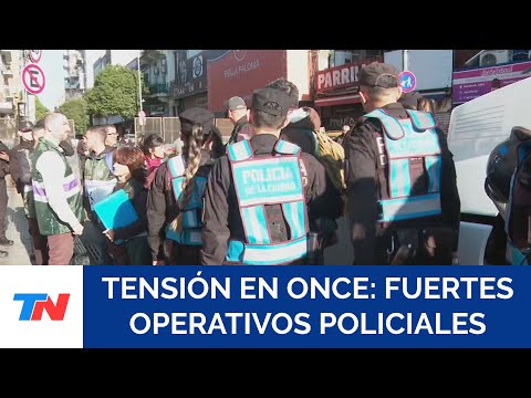 TENSIÓN EN ONCE: más de 500 policías realizan allanamientos en depósitos de manteros