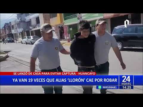 Detienen nuevamente a “Llorón” tras intento de robo en Huancayo