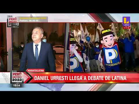 #DebateXLatina  El candidato Daniel Urresti llega a las instalaciones de Latina