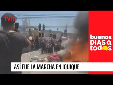 Iquique: Así fue la marcha que terminó con la quema de pertenencias de migrantes | BDAT