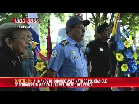 Nicaragua: Caminata en Bluefields para honrar a policías asesinados hace 16 años