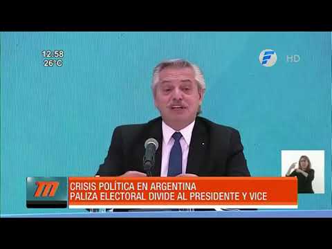 Crisis política en Argentina: paliza electoral divide al presidente y vice