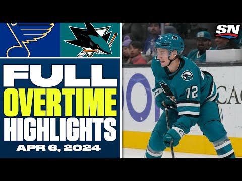 St. Louis Blues at San Jose Sharks | FULL Overtime Highlights - April 6, 2024