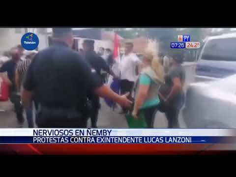 Protestas contra exintendente Lucas Lanzoni