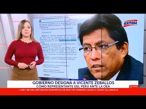 Gobierno designa a Vicente Zeballos como representante del Perú ante la OEA