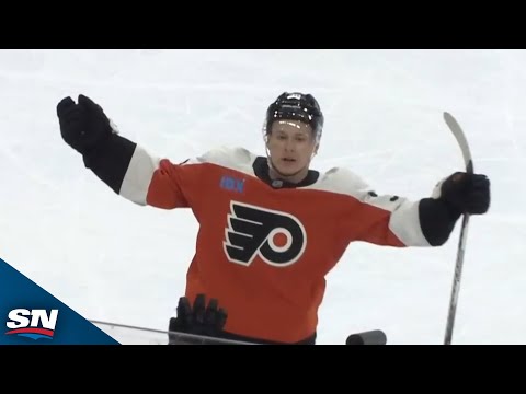 Flyers Matvei Michkov Finds Back of Net Through Traffic for First Home Goal