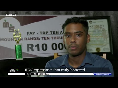 KZN's top performing matriculant, Caden Govender honoured